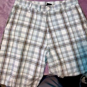 Mens Burnside Casual Plaid Shorts